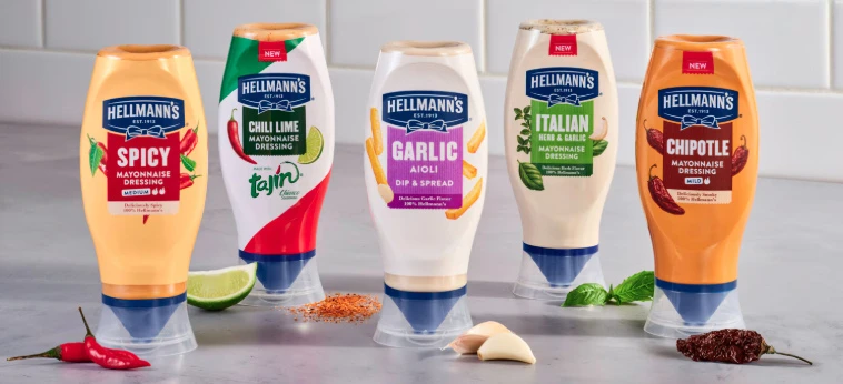 Řada omáček značky Hellmann's s přídavkem chilli, česneku a italských bylinek.